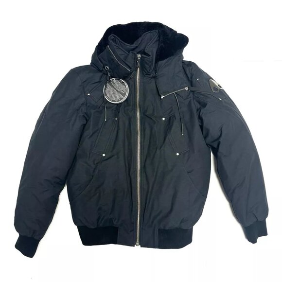 Moose Knuckles Mens Ballistic Bomber Jacket Black Size Large